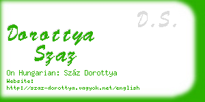 dorottya szaz business card